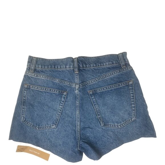 New Reformation Charlie High Rise Jean Shorts Size 26 In Iskar Wash Blue Cut Off - Picture 9 of 13